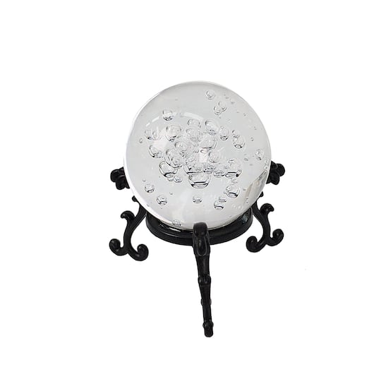 Mini Glass Crystal Ball with Metal Base by Ashland®